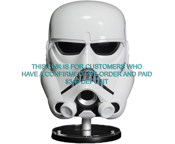 ORIGINAL CONCEPT ART STORMTROOPER HELMET - PRISTINE EDITION - BALANCE PAYMENT